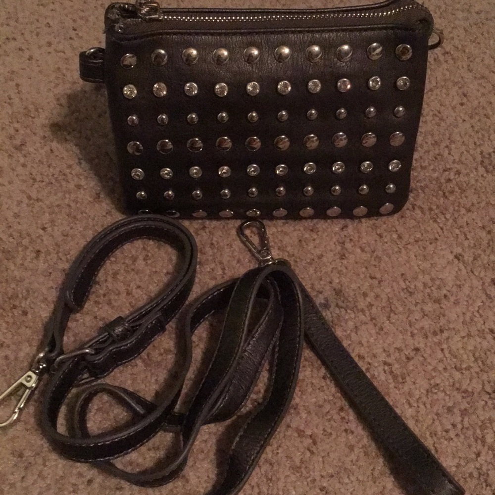 Dark Grey Studded Clutch